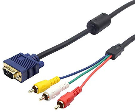 Qicheng & Start, cavo con porta VGA/HD15 a 3 cavi RGB component, per TV/HDTV, 1,5 m