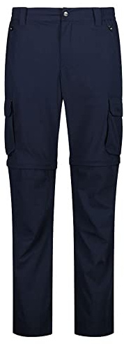 CMP Pantaloni da Trekking Convertibili Zip off da Uomo – 31T5627 (54, Blu Scuro)