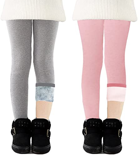 CheChury Leggings Niñas Térmico Pantalones Forros Polar Leggings Fleece Niñas Leggins Térmicos Pantalón Algodón Cálido Leggings Invierno Niñas Pantalones Largos Terciopelo Pantalones Bordados Niñas