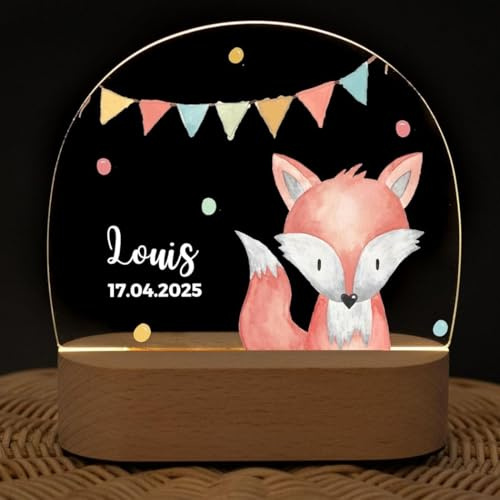 wunderwunsch - Personalisiertes Nachtlicht für Babys - Individuelle Nachttischlampe für Kinder - Personalisierte Geschenke Kinder - Babygeschenk - Geschenk zur Geburt