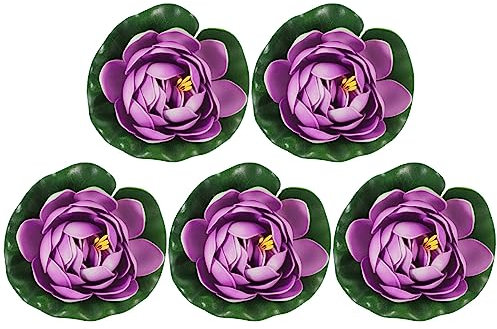 BESPORTBLE 5stücke Künstliche Teichpflanzen Als Schwimmende Lotusblumenmodelle Für Aquarien Teiche Und Pools Künstliche Seerosen Als Lotusornamente Für Aquariengestaltung Und Teichdekoration