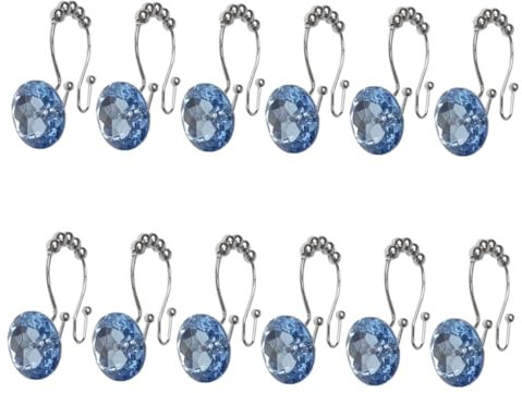 Cabilock Ganchos Resistentes para Anillos De Aro Deslizante para Cortina y Revestimiento De Acero Inoxidable 12 Ganchos