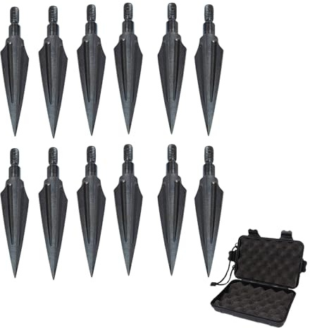 biubiusot Pfeilspitzen Jagdspitzen 12er Pfeilspitze Jagdpfeilspitzen Broadhead 150 Grain Traditionelle Carbonpfeile, Armbrust, Alupfeile und Fiberglaspfeile Bogenschießen (B)