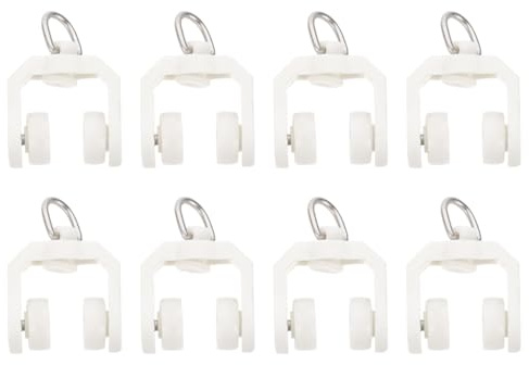 Cabilock 50 Pcs polea de riel de Cortina Soporte de Barra de Cortina Flexible Gancho Curtain Rodillos para Cortinas Planeador de Cortinas casa rodante conectar guía Pista el plastico