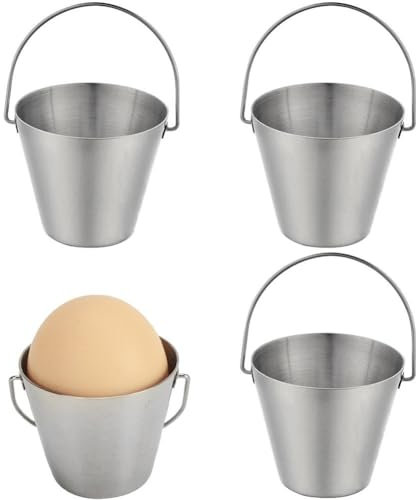 4 Pièces Coquetiers en Argent Porte-Oeufs en Acier Inoxydable, Plateau À Oeufs Bouillis Durs Outils De Gadgets De Cuisine, Petit Coquetier