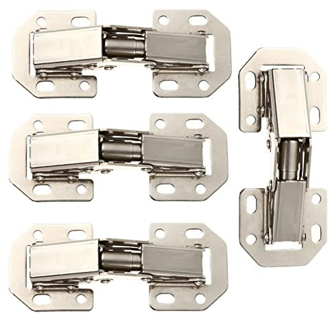 Homoyoyo 4pezzi Cerniere Per Armadi in Acciaio Cerniere Per Porte Mobili Senza Telaio Sovrapposizione Completa Con Fissaggi Adatti Per Cucina e Camera Da Letto