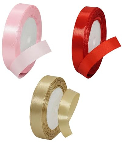 CWPFVQA Nastro da Imballaggio A 3 Rotoli, Decorazione del Nastro Regalo, Nastro in Tessuto Fatto A Mano Fai-da-Te, Nastro in Tessuto Regalo, Adatto per Confezioni di Bouquet Regalo