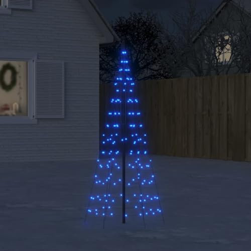 Homgoday LED-Weihnachtsbaum für Fahnenmast Weihnachtsbaum Lichterkette Christbaum Tannenbaum Lichterbaum Weihnachtsdeko Christbaumbeleuchtung Weihnachtsbeleuchtung 200 LEDs Blau 180 cm