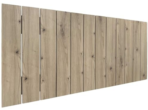 DHOME Testata in legno riciclato MDF Pallet Style letto verticale Pallet Raccordi inclusi (90cm, Quercia)