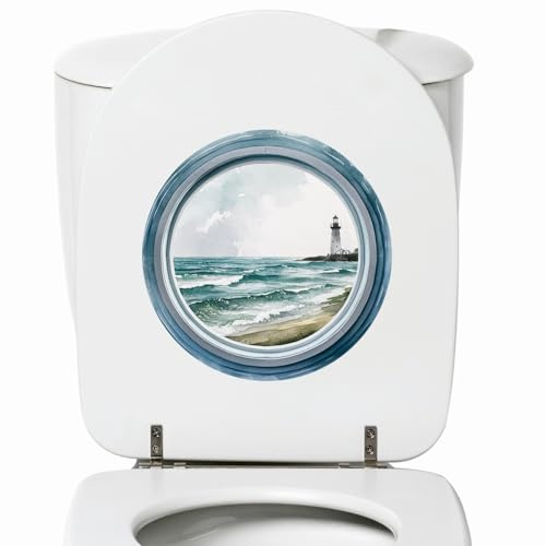 GRAZDesign Klodeckel Aufkleber Leuchtturm Süßes Motiv für Badezimmer WC Toilette 20x20cm