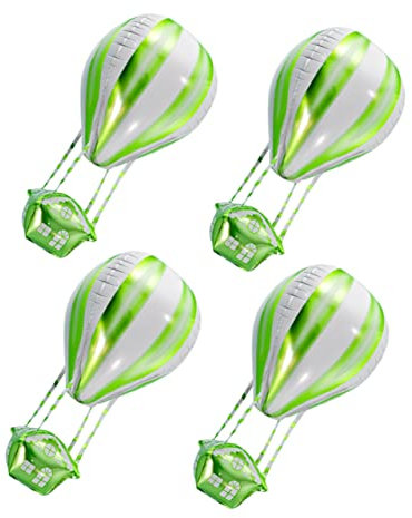 Abaodam 4stücke Heißluftballon Aluminium Folienballons Für Geburtstagsfeiern Shower Und Hochzeiten Grüne Deko Für Familienfeiern
