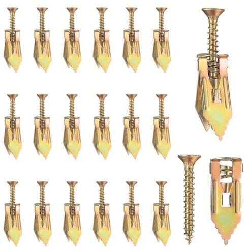 50 viti di ancoraggio per muro a secco, fissaggi per cartongesso e tasselli, tasselli di espansione cavi con viti autoperforanti per cartongesso, calcestruzzo e muratura