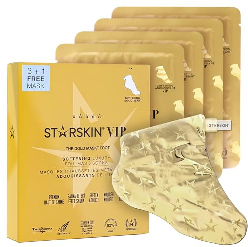 STARSKIN VIP guldfotmask, 4 x 16 g, närande fuktmask med sheasmör och rosolja, koreansk hudvård