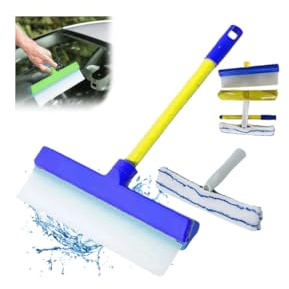 Alisanda - Kit lavavetri in silicone riciclabile, 3 in 1, con raschietto per la pulizia dei vetri, con spatola in silicone e panno in microfibra, per finestre, specchi, auto, facile da pulire senza