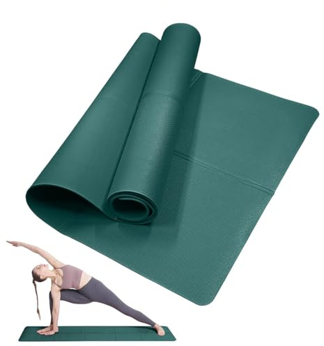 Tappetino Yoga Classico per Donna e Uomo, NIUAWASA Portatile 3mm EVA Esercizio Palestra Zerbino per il Fitness Yoga Pilates Allenamento di Campeggio Esterna di Viaggio (Verde scuro)