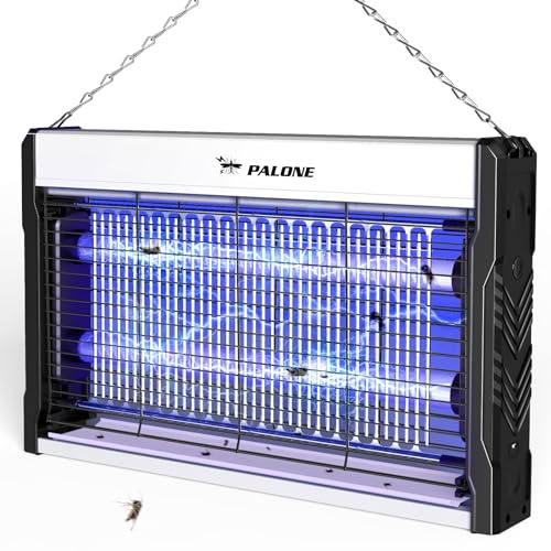 PALONE Lampe Anti Moustique 3200V LED Haute Efficacité, Tue Mouche Electrique sans Danger et Silencieuse, pour Intérieure et Extérieure
