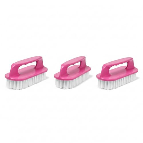 Assorted Scrubbing Brush 3 Pack – Multipurpose Cleaning Brushes for Kitchen & Bathroom – Durable Bristles with Ergonomic Non-Slip Handle for Tiles, Grout, Sinks & Surfaces