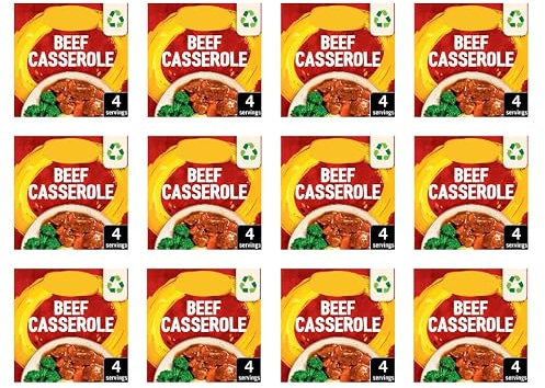 Beef Casserole Recipe Mix, Blended with Paprika and Parsley, No Artificial Colours, Pack of 12, 38g, Serves 4