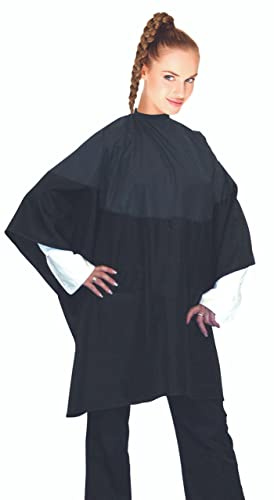 Cricket 50/50 All Purpose Cape for Professional Salon Barbershop Hairdresser, Waterproof Bleach Proof, Haircut Hair Color Gown, Black
