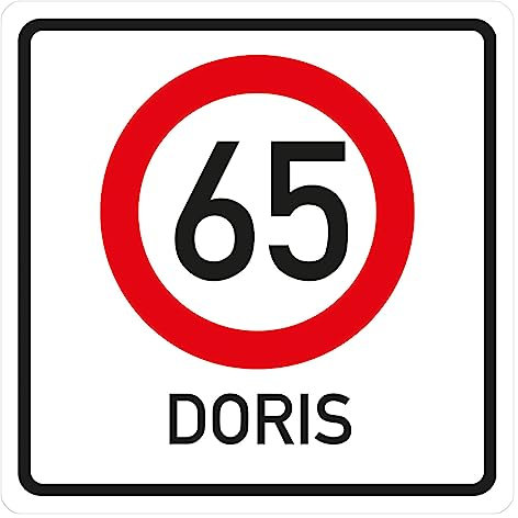 Herz & Heim® Riesiges PVC Verkehrsschild zum Geburtstag mit gewünschten Namen und Alter