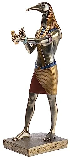 lachineuse - Statua di Thoth 31 cm - Dio egizio - Statuetta decorativa dell'Antico Egitto - Figurina egiziana Testa di uccello Ibis - Idea regalo originale per la decorazione di Thoth