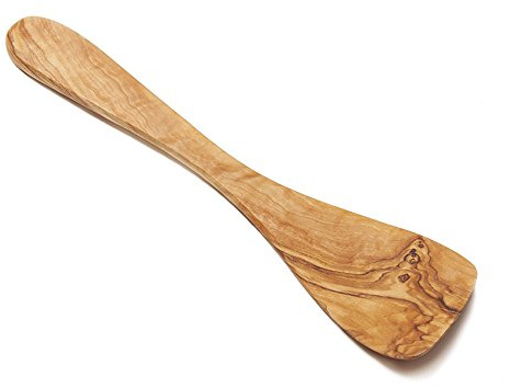 Pfannenwender Olivenholz NATUREHOME ca. 30 cm – handgefertigt, langlebig und kratzfest, antibakteriell, hochwertiger Holzkochlöffel für Pfanne & beschichtete Oberflächen, mediterranes Küchenaccessoire