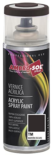 Ambro-Sol V400TM Smalto Acrilico Multiuso, Vernice Brillante per Interni ed Esterni, Adatto per Qualsiasi Tipo di Materiale, Bomboletta Spray in Banda Stagnata Riciclabile 400 ml, Testa di Moro