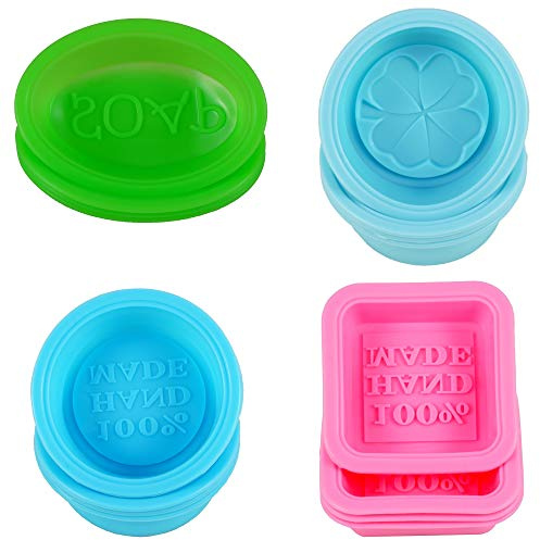 Seifenprofis Silikonform (16 Stück) Seifenform Quadrat Oval Rund Hand Made - Badebomben Seifengießen DIY Seife Gießform