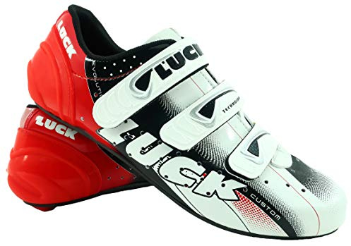 Luck Zapatillas de Ciclismo EVO, para Carretera, con Suela de Carbono,Muy rigida y Ligera y Triple Tira. (37 EU)