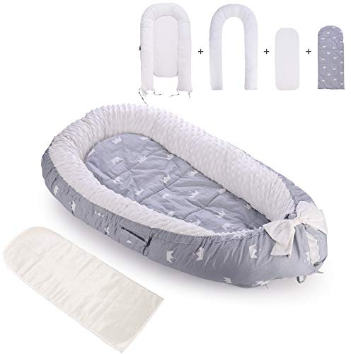Babyliege abnehmbar waschbar Baby Nest Pod Super Soft Atmungsaktiv Neugeborene Baby Wiege Babybett Cocoon Kuschelbett Schlafbett mit 2 austauschbaren Matratzen