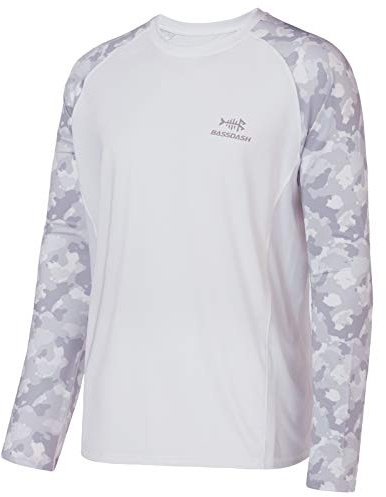 Bassdash Herren Langarmshirt Camo Shirt Performance mit 50 UPF Sonnenschutz Schnelltrocknend