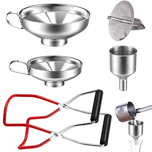 Imbuto da Cucina, 5 Pezzi Acciaio Inox, per Travasare Spezie, Liquidi, Polvere, Fagioli, Marmellata (1.37, 4.05, 5.78in)