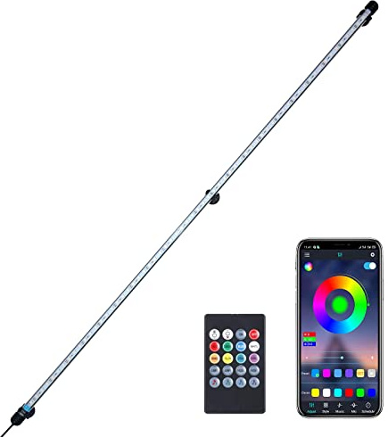 VARMHUS LED Aquarium Beleuchtung,Aquarium Licht mit APP Steuerung Fernbedienung,Aquarium LED Lampe RGB Farbwechsel zum Beleuchten von Aquarienpflanzen DIY Vollspektralfarbe Zeitkontrolle 112cm