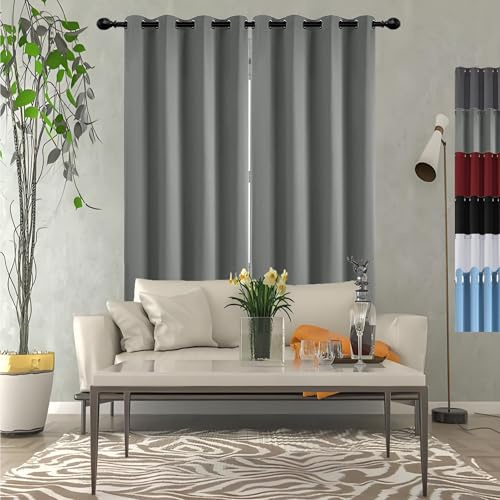Curtains for Living Room 240 x 135 cm Super Soft Pencil Pleat Curtain Door Curtain Soft Thermal Insulated for Bedroom,1 Panels, Light Grey
