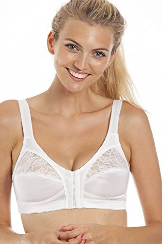 Camille Womens White Soft Cup Front Fastening Bra 36DD