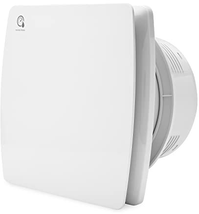 Sonnewelt Badlüfter 100mm Abluftventilator mit Feuchtigkeitssensor Abluftventilator einstellbarer Nachlaufzeit,mit Timing Wandventilator Küche WC Bad -100mm weiß badlüfter