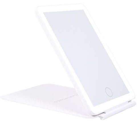 Flamingueo Espejo Maquillaje con Luz LED - 3 Modos de Luz - Intensidad Ajustable - Control Táctil - Recargable - Espejo Viaje - Blanco - 13,5x1,5x19,5cm