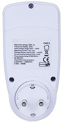 OSALADI Digitales Energie-messgerät Mit Lcd-hintergrundbeleuchtung Leistungsmesser Für Stromverbrauchs Spannungsanalyse Eu-stecker Geeignet Energiemessgerät Mit Kostenaufzeichnung