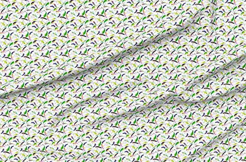 Spoonflower Fabric - Fishing Fly White Lure Lake House Boys Room Fish Cabin Pond Watercolor Printed on Polartec(R) Fleece Fabric by The Yard - Sewing Blankets Loungewear and No-Sew