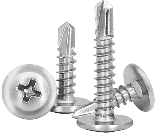 YIYINOE Selbstschneidende Schrauben-M4.2 * 25mm-170 PCS-410 Edelstahl-Blechschrauben Selbstschneidend,Selbstbohrende Schrauben für Stahl Metall,Bohrschrauben,Metallschrauben