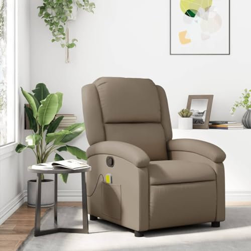 Gecheer Massagesessel mit Liegefunktion Relaxsessel Fernsehsessel TV Sessel Ruhesessel Polstersessel Relaxliege Liegesessel Loungesessel Wohnzimmersessel Relaxsofa Cappuccino-Braun Kunstleder
