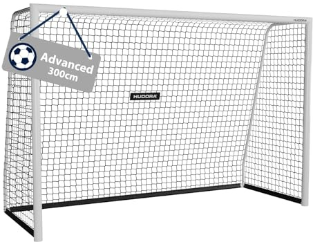 HUDORA Fußballtor Advanced 120/180/240/300 - Fußballtor für Kinder/Jugendliche & Erwachsene - Outdoor-Fußball-Tor für Garten - Wetter- & standfestes Fußball-Trainingstor mit engmaschigem Netz