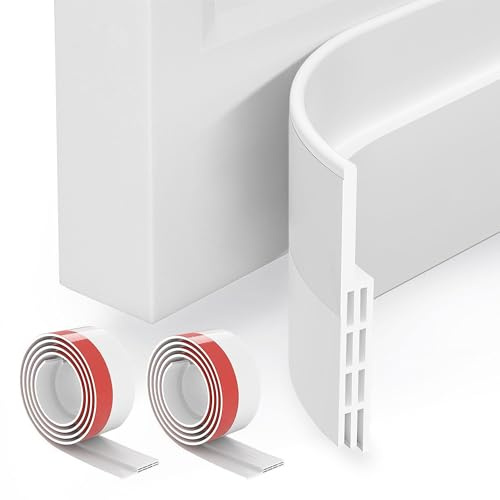 Desdira Zugluftstopper für Türen Weiß [2Rollen X 1m] - Türdichtung Selbstklebend extra stark - Heizkosten sparender Tür Zugluftstopper - Kälteschutz Türdichtung unten - Tür Zugluftstopper für Türen