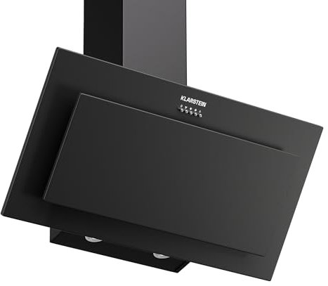 Klarstein Athena Kopffreihaube 90 cm – 404 m³/h, A+++, LED-Beleuchtung, 3 Stufen & Boost, Abzugshaube Küche, Umluft & Abluft, leise, Aluminium- & Aktivkohlefilter, modernes Design, Schwarz