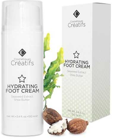 Cosmétiques Créatifs Hydrating Foot Cream for Dry Cracked Heels and Feet, 3.4 fl. oz., Deep Moisturizing Seaweed Extract and Shea Butter, Restores Soft Supple Skin