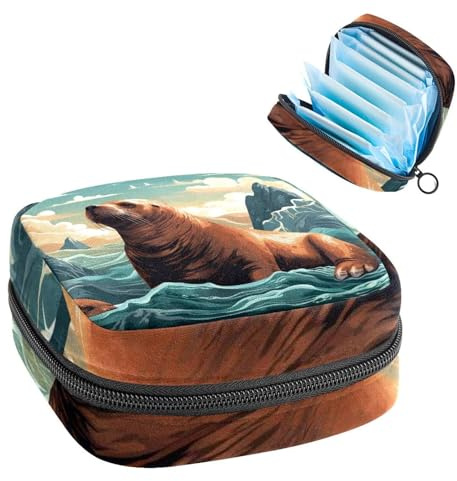 Sea Lion-697 - Borsa per il primo ciclo mestruale, per ragazze e donne, per coppette mestruali, per mestruazioni femminili