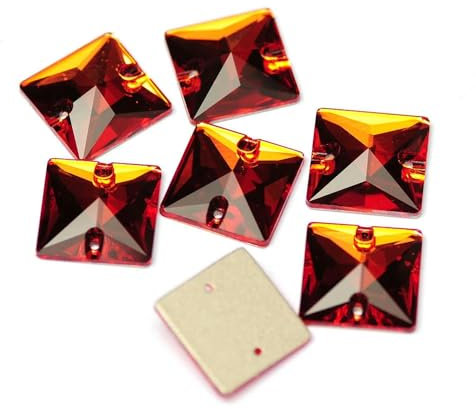 Piedras cuadradas para coser, de 10 a 22 mm, para coser cristales, diamantes de imitación AAAAA, para joyería, vestidos, ropa, jacinto, 12 mm, 56 unidades