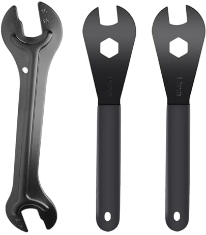 Greyoe Set di chiavi coniche per bicicletta (13/14/15/16/17 mm), chiave a pedale, chiave a forchetta, attrezzo per bicicletta, mozzo ruota, dado assale, dado di asse, installazione rimozione chiave