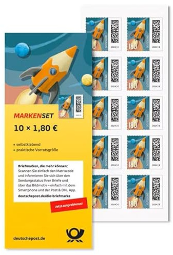 DEUTSCHE P0ST 10x 1,80€ Briefmarken selbstklebend, für Großbriefe bis 500g national & Kompaktbriefe bis 50g international