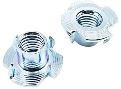 DEPYEE 10 pièces M4 M5 M6 M8 M10 M12 épaissi Acier Bois Meubles lit Armoire canapé Quatre Griffes Haut-Parleur Aveugle Insert T écrou(M6x10)